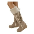 thumbnail image 5 of IUJOSY Women's Knee High Boots Wedge Heel Suede Slouch Winter Snow Booties Outdoor Warm Long Boot, 5 of 7
