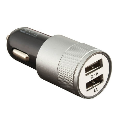 Usb Cigarette Lighter Socket AkoaDa 5V 2.1A New Metal Dual Usb Universal Car Charger Metal Auto Cigarette Lighter Socket Charger Socket Adapter ()