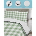 thumbnail image 4 of Sage Green Buffalo Plaid Twin XL Size Down Alternative Comforter,Lightweight Comforter Quilt Bedding Set with Pillow Shams Green White Checkered Farmhouse Bed Comforter Duvet Insert 68"x98", 4 of 7