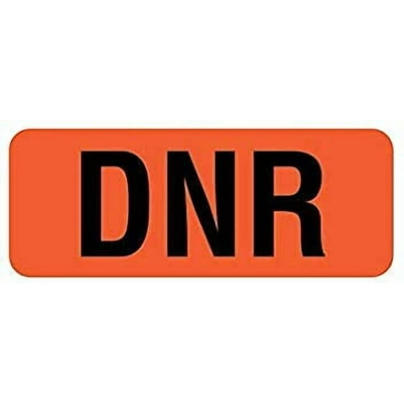 A1014, DNR, 2-1/4" X 7/8", Florescent RED, Box of 420, Medical Alert Labels (A1014)