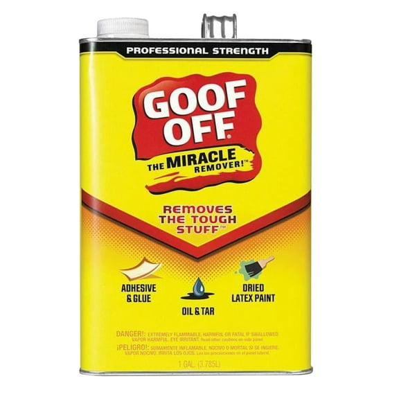 Goof Off FG657 Latex Paint Remover, Liquid, White, 1 gal, Can