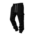 thumbnail image 3 of Men Sports Sweatpant Casual Solid Color Loose Long Pants Winter Drawstring Pockets Sweatpant, 3 of 7