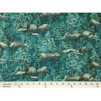 Cotton Stonehenge Migration Moose Forest Woods Animals Trees Rocks Watercolor Look Northcott Cotton Fabric Print by the Yard (DP27152-68)
