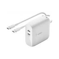 Belkin BoostCharge Dual USB-C GaN Wall Charger 68W USB-C Cable for iPhone 16, iPhone 16 Pro, iPhone 16 Pro Max, Galaxy S25, S24, Galaxy Note, Pixel 9 & 8, iPad Pro, Nintendo Switch 2 & More