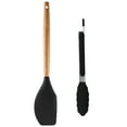 thumbnail image 1 of Utensilios de cocina con mango de madera de silicona, 2 uds., utensilios de cocina con mangos de madera, herramientas para utensilios de cocina resistentes al calor, 1 of 5