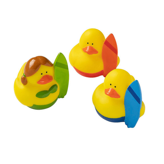 Surfing Rubber Ducks - Party Favors - 12 Pieces