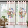 thumbnail image 5 of Outdoor Curtains for Patio Waterproof, Easter Bunny Outdoor Privacy Panels Grommet, Colorful Eggs Cute Rabbits Flowers Pink Plaid Blackout Outside Curtains for Porch/Cabana 54"x108", 2 Panels, 5 of 8