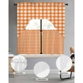 thumbnail image 3 of Orange Kitchen Curtains Sets 36 Inch Length with Valance, Country French Rustic Buffalo Plaid Modern Art Swag Valances and Tiers Curtain Set Drapes Swag Curtains for Living Room, Bathroom, Bedroom, 3 of 6