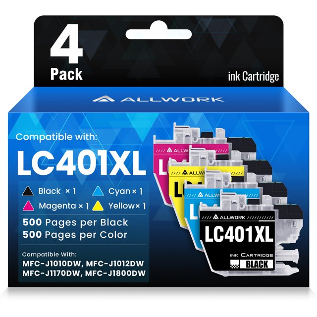 Cartuchos de tinta ALLWORK LC401XL LC401 para Brother MFC-J1010DW