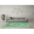 thumbnail image 3 of Ahgly Company Indoor Rectangle Geometric Turquoise Blue Traditional Area Rugs, 5' x 8', 3 of 4