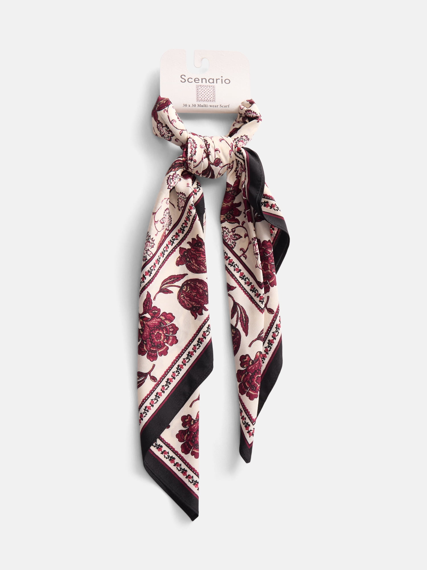 Scenario Women's Printed Square Scarf, Beige