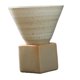 thumbnail image 5 of Taza de café, tazas de té japonesas, taza de café de cerámica tosca con base, taza con forma de flor Blanco, 5 of 9