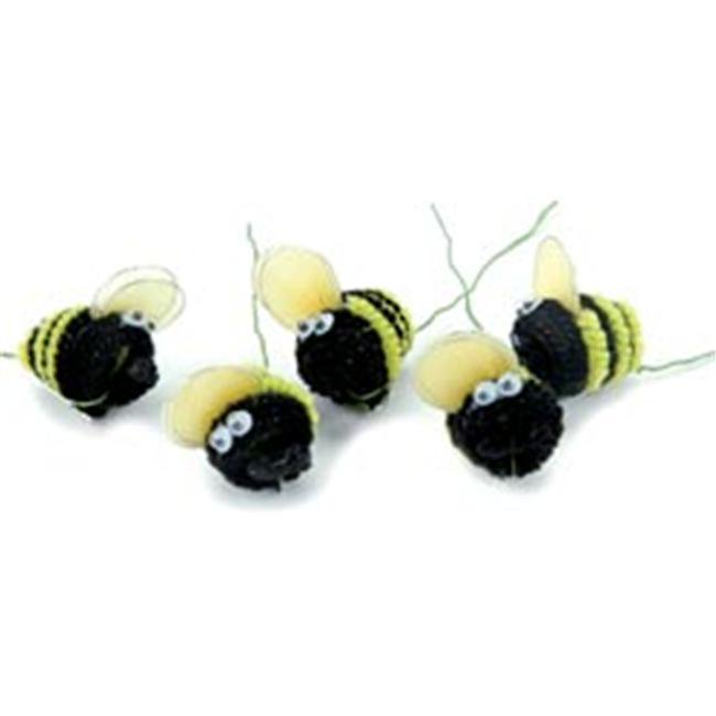 225134 Chenille Bees 1 in. 5PkgBlack & Yellow