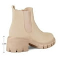 thumbnail image 4 of Pennysue Women's Platform Chelsea Booties Nude Round Toe Ankle Boots Size 8.5, 4 of 6