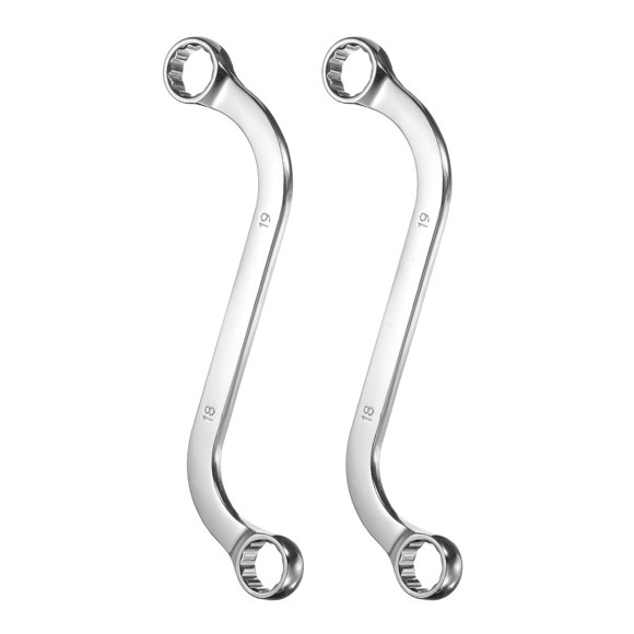 Uxcell Clé à Molette en S 12mm x 13mm Métrique 12 Points Double Extrémité Chromée, Acier 45