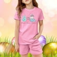 thumbnail image 2 of Rhuody Easter Outfits For Boy Kids Boys Girls Printed Short Sleeve T Shirt Top And Shorts Pants Set Pajama Set Relax Fit Playsuit Pink 5-6 Years, 2 of 4