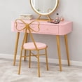 thumbnail image 4 of Modern Vanity Chair Stool, Dressing Table Desk Makeup Girl Chair w/Butterfly Bow Backrest, Side Table Seat for Girl Daughter Room Bedroom Living Room Home Commercial Salon Party Cafe, 4 of 24