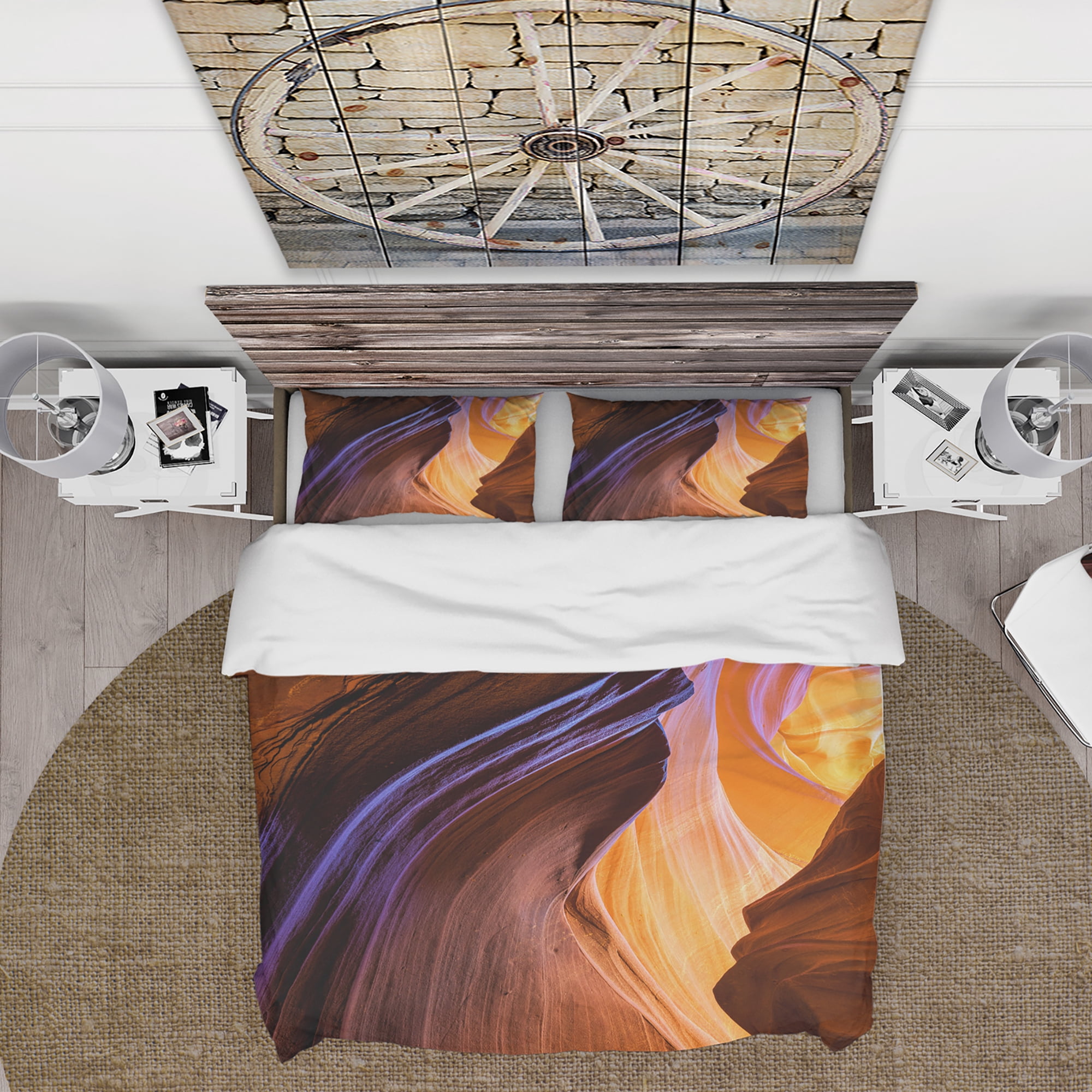 Designart 'Blue Wall of Antelope Canyon' Traditional Duvet Cover Set