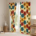 thumbnail image 3 of Manfei Rustic Flower Black Out Curtains,Cute Floral Daisy Curtains Pack of 2 (42x63 Each),Yellow Blue Red Bedroom Curtains For Girls Kids,Ultra Soft Home Decor, 3 of 6