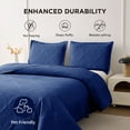 thumbnail image 6 of Beartech Quilt Set King Size Navy Blue Bedspread Coverlet Microfiber Bedding Lightweight Reversible Set, 6 of 7