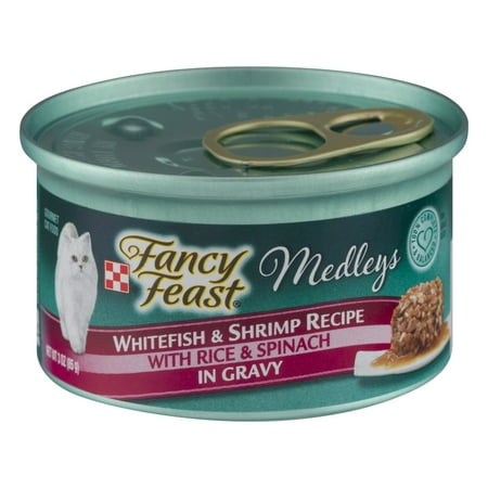 Purina Fancy Feast Medleys Gourmet Cat Food Whitefish & Shrimp Recipe in Gravy 3oz Can