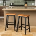 thumbnail image 2 of Toluca Saddle Wood Barstool (Set of 2), 2 of 5