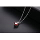 thumbnail image 3 of Collar de reina de corazones Cadena de plata de ley 925 Juguete de corazón rojo, 3 of 5