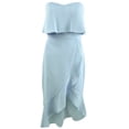 thumbnail image 1 of XSCAPE Womens Light Blue Ruffled Zippered Sleeveless Sweetheart Neckline Short Party Hi-Lo Dress 10, 1 of 1