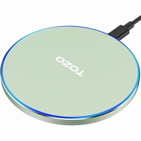 2025 Upgraded Wireless Charger 15W Max Fast Wireless Charging Pad Compatible with iPhone 16/16 Plus/16 Pro Max /15/14/13/SE/12 Series, Samsung Galaxy S24/S23/S22 Series (No AC Adapter), Green