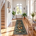 thumbnail image 3 of Lahome Decor 2'x6' Butterfly Kitchen Rug,2x6ft Runner Rugs for Hallways, Non-Slip Washable Rugs Stain Resistant Boho Floral Runner Low-Pile Runner Rug Rubber Backing for ‎Bathroom Bedroom,Black, 3 of 10