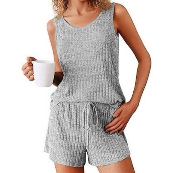 uublik Lingerie Set for Women Valentine's Day Soft Sleepwear Cami Shorts Set Nightwear Dark Gray S