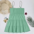 thumbnail image 5 of Sundresses for Women Cute Spaghetti Strap Smocked Tiered Mini Dress Casual Summer Boho Flowy Swing Beach Sun Dresses, 5 of 7