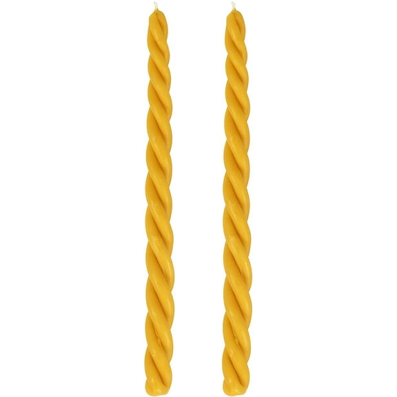 Ner Mitzvah, 6.75" Pure Beeswax Braided Havdalah Candle - Yellow