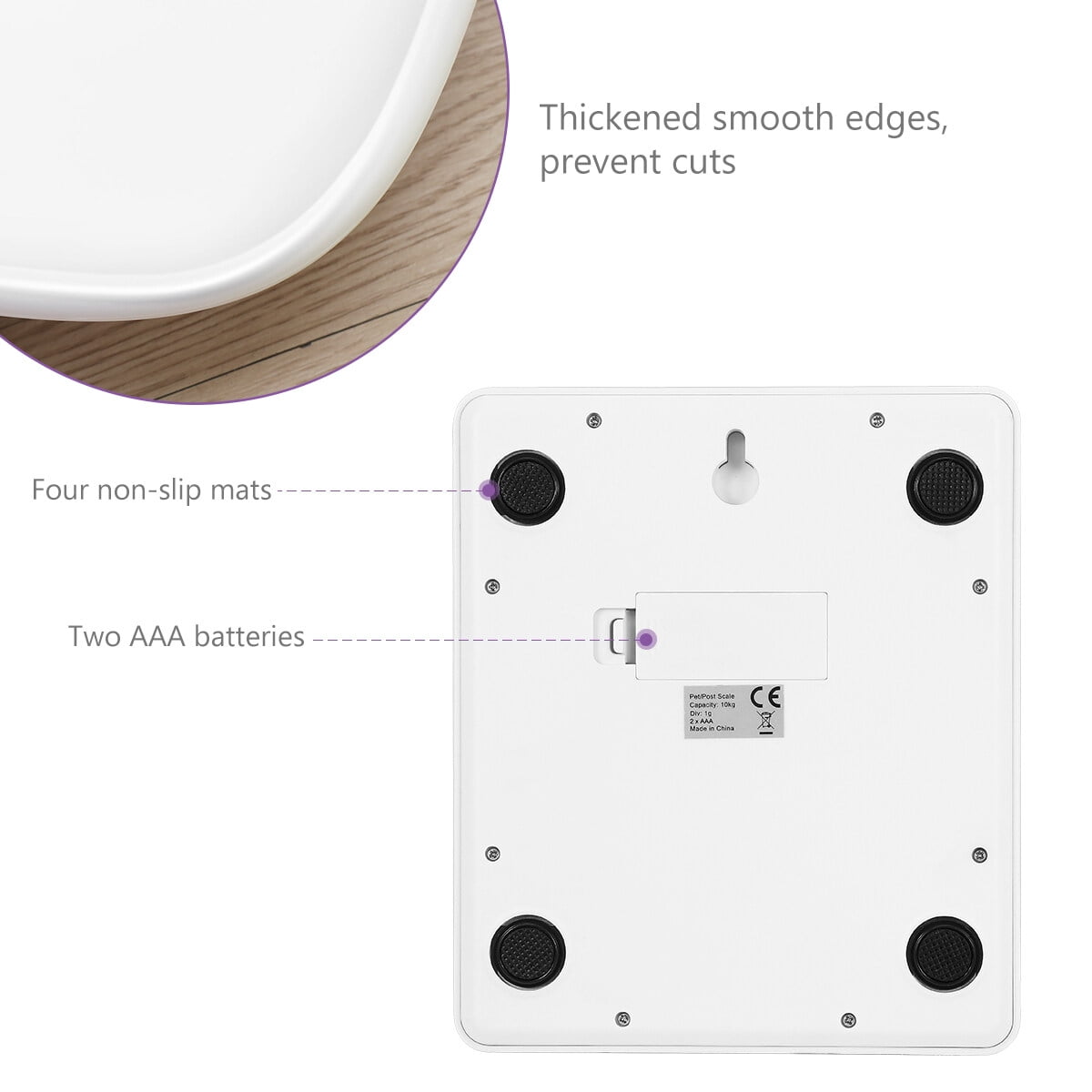 UPKOCH 1Pcs Kitten Scale Portable White Rectangular for Friends of Pet Owners