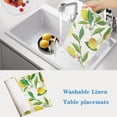 thumbnail image 6 of Lemon Table Placemats Set of 4 Place Mats Linen Washable Wipeable Placemats Heat Resistant Placemats Fabric Waterproof Rectangle Table Mat for Kitchen Dining Dinner 18 X 12 Inch, Lemon, 6 of 6