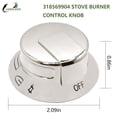 thumbnail image 2 of Perillas de control para hornillas de cocina, paquete de 4 unidades, compatibles con Frigidaire, 2 of 6