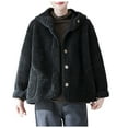 thumbnail image 2 of AOOCHASLIY Women Coat Women Long Sleeved with Pockets Windproof and Warm Long Plush Hooded Short Jacket, 2 of 5