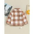 thumbnail image 4 of Bagilaanoe Toddler Baby Boy Girl Fleece Jacket Plaid Stand Collar Long Sleeve Coat 6M 12M1 8M 24M 3T 4T Kids Fall Winter Warm Outwear, 4 of 9