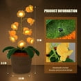 thumbnail image 2 of Lily of The Valley Lamp, Crochet Artificial Flowers with Night Lights, Cordless Table Lamp - Women Gift Ideas for Christmas Valentine Mother's Day, Desk Home Decorations (Yellow), 2 of 13