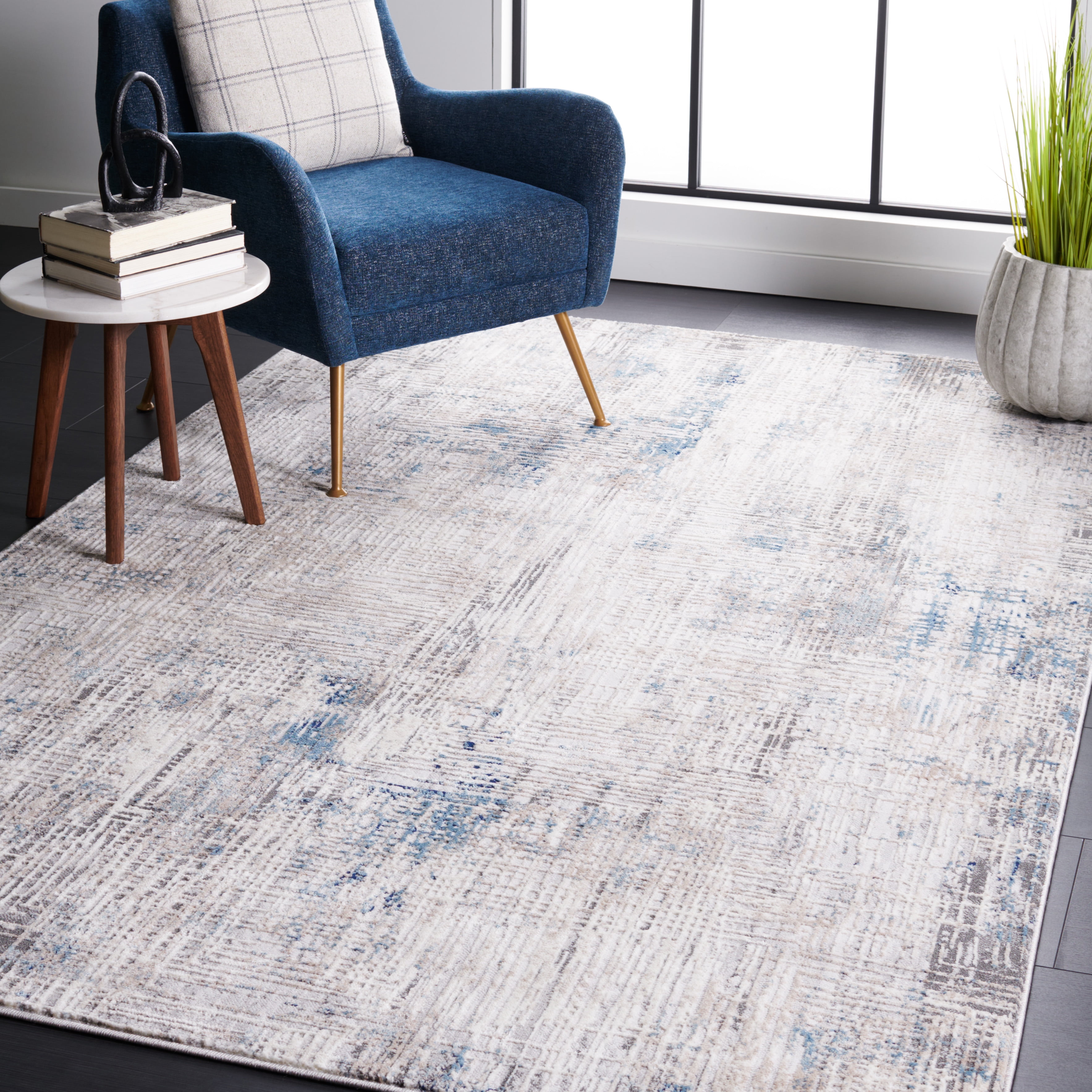 SAFAVIEH Vogue Martha Abstract Area Rug, Blue/Gray, 5'3" x 7'6"