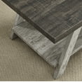 thumbnail image 3 of Narrow Side End Table with Storage Shelf, Wood Nightstand Sofa Table for Living Room, Bedroom, Weathered Walnut and Gray, 3 of 5