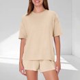 thumbnail image 2 of fatyb Women's Pajama Sets 2 Piece Short Sleeve Casual T-Shirts Sleepwear Shorts Matching Lounge Outfits, 2 of 6