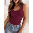 thumbnail image 4 of Zeagoo Women's Double Lined Square Neck Tank Top Sleeveless Basic Crop Tops Trendy Y2K Going Out Tops, 4 of 5