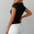 thumbnail image 4 of Pounoo Womens One Shoulder Tops Asymmetrical Solid Color Blouses Casual Slim Fit Lightweight Soft Comfy Party Wear Shirts Gift, 4 of 7
