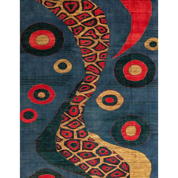 Ahgly Company Indoor Rectangle Abstract Red Oriental Area Rugs, 8' x 12'
