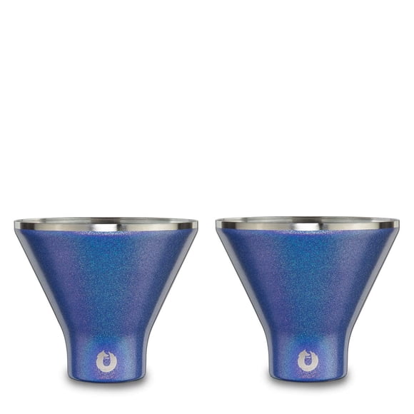 Juego de 2 unidades Martini Glass SNOWFOX Premium con aislamiento al vacío de 240 ml, color azul
