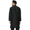 thumbnail image 2 of SKAVIJ Men's Indian Art Silk Long Top Casual Crew Neck Party Kurta (Medium, Black), 2 of 6