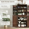 thumbnail image 3 of ACCOHOHO 72" Tall Kitchen Pantry, Farmhouse Storage Cabinet with Barn Doors, Drawer and Adjustable Shelves, Rustic Wood Cupboard for Kitchen, Dining Room, Bathroom, Brown, 3 of 9