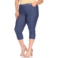 thumbnail image 3 of Women's Plus Size Casual Comfy Slim Pocket Jeggings Jeans Capri Pants, 3 of 6