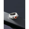 thumbnail image 5 of Gem Stone King Men's 925 Sterling Silver Red Garnet and Black Diamond Ring (1.63 Cttw, Gemstone Birthstone, Available in Size 7, 8, 9, 10, 11, 12, 13), 5 of 5